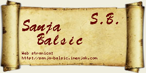 Sanja Balšić vizit kartica
